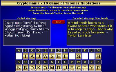 Cryptomania - Game of Thrones Quotes